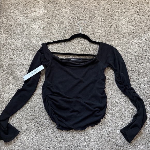 Princess Polly Off-Shoulder Black Long Sleeve Top - Picture 2 of 5